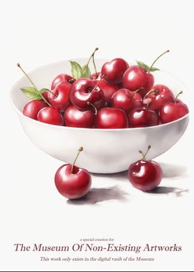 Cherries in White Bowl