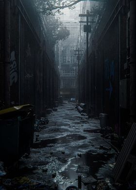 Dark Urban Alleyway