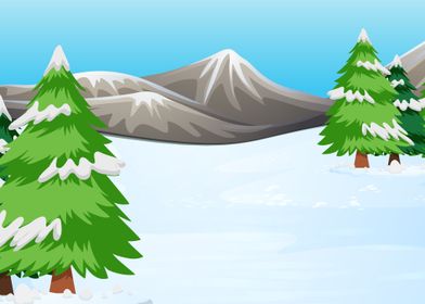 Snowy Mountain Landscape