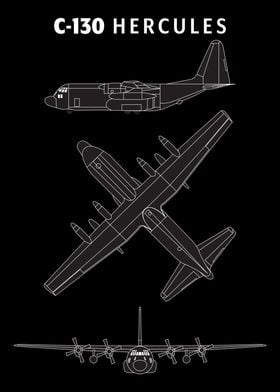 C-130 Hercules Airplane Blueprint