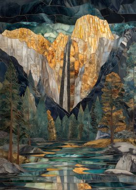 Mosaic Yosemite Landscape