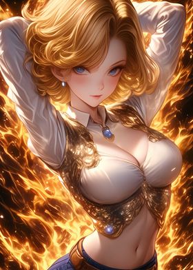 Anime Girl in Flames