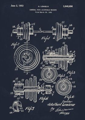 Dumbbell Patent Illustration