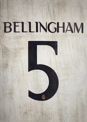 Bellingham Jersey Number 5 Real Madrid