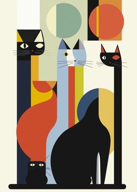 Abstract Cat Art