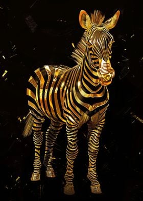 Golden Zebra Art