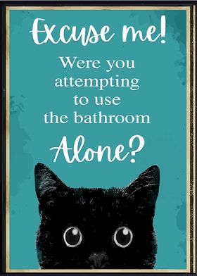 Cat Bathroom Sign