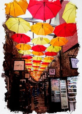 Colorful Umbrella Street London