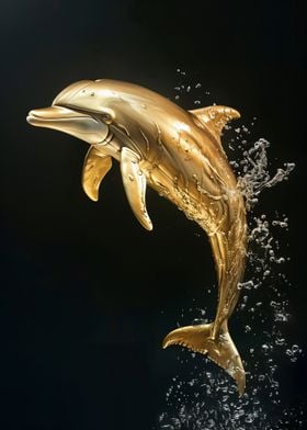 Golden Dolphin Sculpture