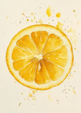 Watercolor Lemon Slice