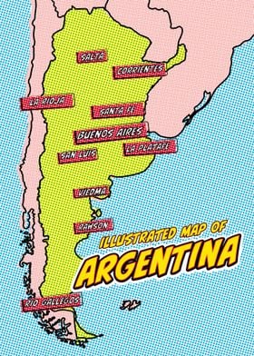 Argentina Map Pop Art