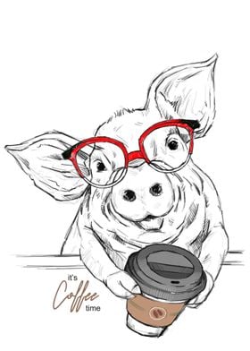 Pig with Coffee