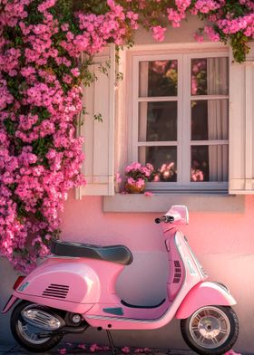 Pink Scooter by Window