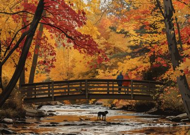 Autumn Bridge Scene