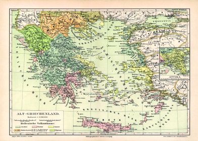 Poster Map Ancient Greece | Vintage