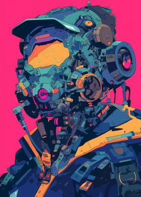 Cyberpunk Robot Portrait