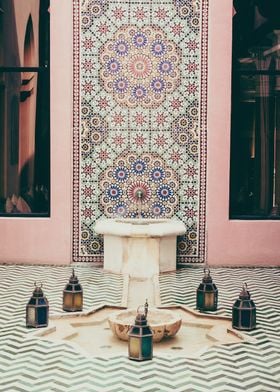 Moroccan Courtyard Fountain