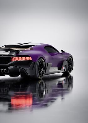 Purple Bugatti Divo - Back Side View