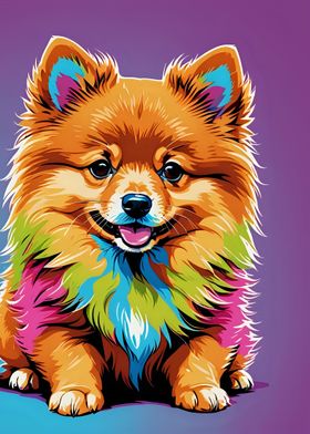 Colorful Pomeranian Dog