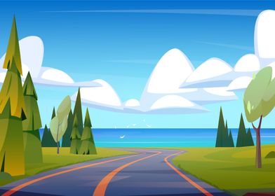 Coastal Road Landscape