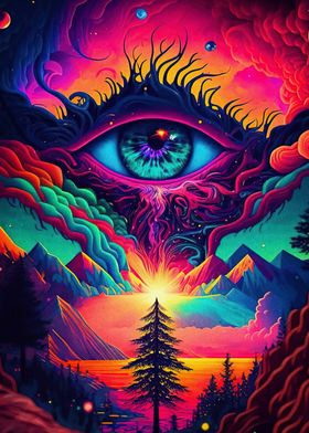 Psychedelic Eye Landscape