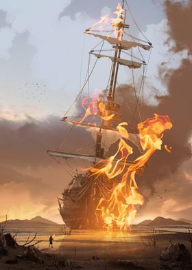 Burning Shipwreck - Origin of choas