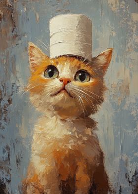 Cat in a Toilet Paper Hat