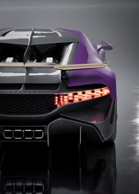 Purple Bugatti Divo - Rear View