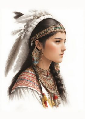 Native American Woman Portrait - Big Sister