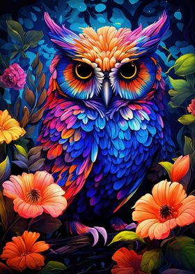 Rainbow Owl in Bloom