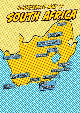 South Africa Pop Art Map