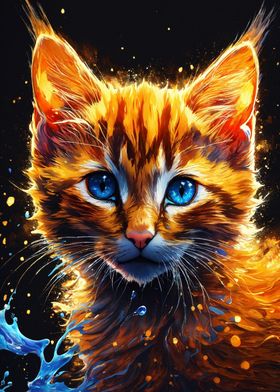 Fiery Kitten Portrait