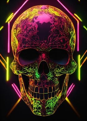 Neon Skull Art