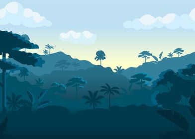 Tropical Forest Silhouette