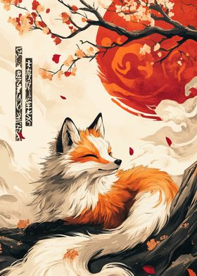 Fox in Cherry Blossom