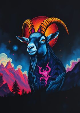 Goat with Demon Tattoo