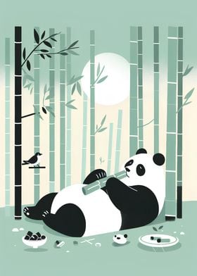 Panda in Bamboo Forest