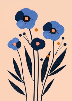 Blue Floral Illustration