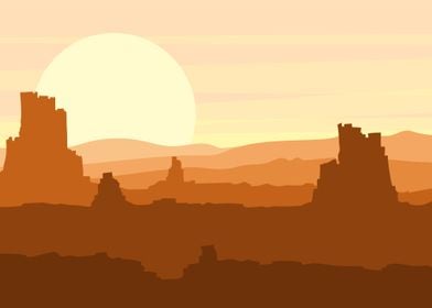 Desert Sunset Landscape