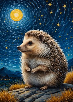 Hedgehog Starry Night