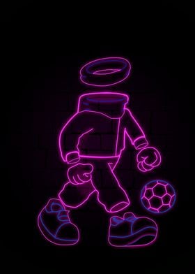 Neon Soccer Player