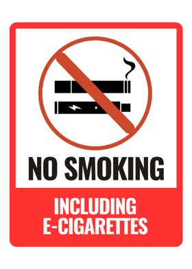 No Smoking including e-cigarettes Sign