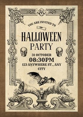 Vintage Halloween Party Invitation