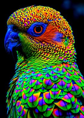 Rainbow Parrot Close-Up