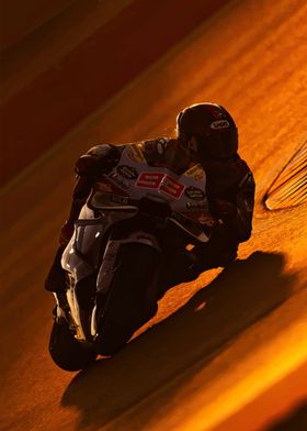 Motorcycle Racer in Action