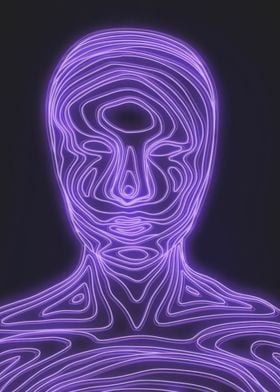 Neon Line Art Portrait