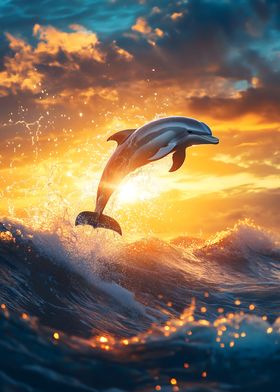 Dolphin Sunset Leap