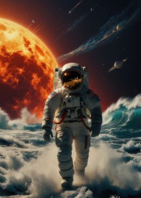 Astronaut on a Cosmic Sea