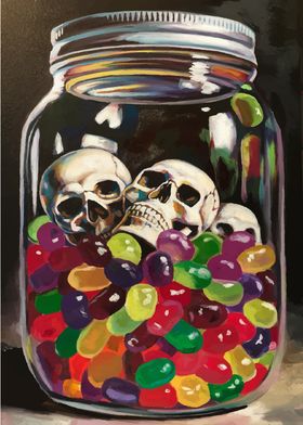 Skulls in Jelly Bean Jar