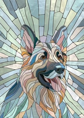 German Shepherd -  Mosaic Art